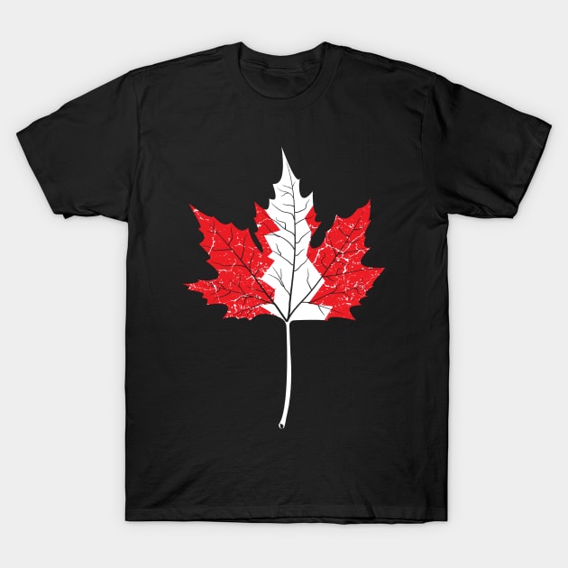 Canadian Flag Maple Leaf T-Shirt by Mila46